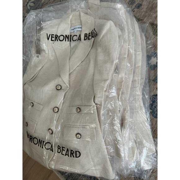 Veronica Beard Terre Cotton Dickey Jacket Off-White Single-Breasted Jacket 2 - Picture 16 of 16